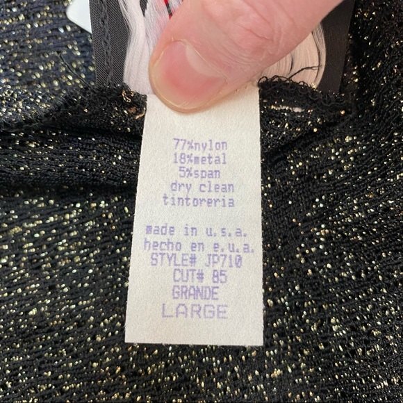 Axxess Top Gold & Black Metallic Long-Sleeve NWT - Picture 7 of 7